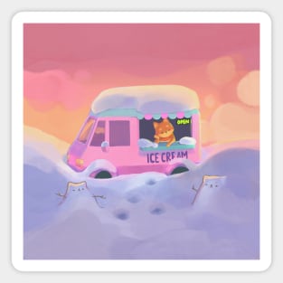 Shiba Ice Cream Truck Magnet